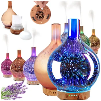 Gaisa mitrinātājs un aromātu difuzors ar 3D RGB nakts lampiņu, 120ml