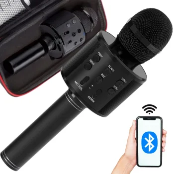 Беспроводной караоке микрофон с Bluetooth колонкой и чехлом