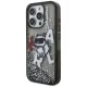 Karl Lagerfeld Liquid Glitter Choupette Logo vāciņš priekš iPhone 16 Pro, melns