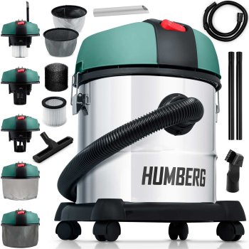 Humberg Industriālais putekļsūcējs 20L 1200W HM-400 slapjai un sausai tīrīšanai