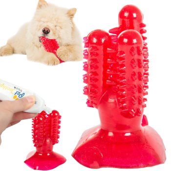 Cactus Dog Chew Toy and Toothbrush for Dental Care