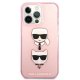 Karl Lagerfeld iPhone 13 / 13 Pro vāciņš Glitter Karl\'s & Choupette, rozā