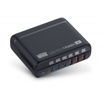 Newell GaN Tech T-power 140W tīkla lādētājs ar adapteriem, melns