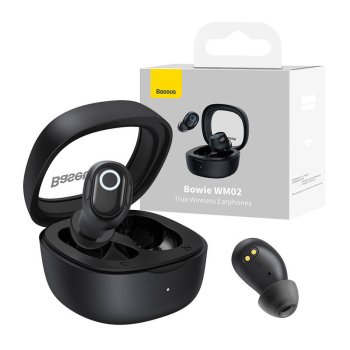 Bezvadu austiņas Baseus Bowie WM02 TWS, Bluetooth 5.0 (melnas) | Wireless headphones (black)
