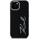 Karl Lagerfeld Silicone Metal Script Logo vāciņš iPhone 15 - Melns