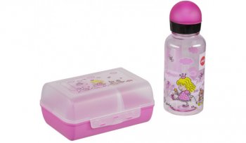 Emsa Kids Water Bottle 0,4l + lunch box princess set | Pusdienu kastīte un bērna dzeramā pudele