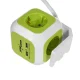 Greenblue MagicCube sadalītājs ar 4 ligzdām un 2 USB portiem (1.4m), vācu spraudnis