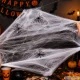 Artificial Spider Web with 4 Spiders, White, Halloween Decoration