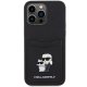 Apple iPhone 15 Pro Max 6.7\'\' Karl Lagerfeld Saffiano Cardslot KC Metal Pin Case Cover (KLHCP15XSAPKCNPK), Black |...