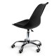 ModernHome PC-009 Office Chair with Cushion and Rubber Wheels, Black
