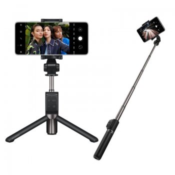 Huawei AF15 Pro Selfie Stick + Tripod Telescopic Stand with Bluetoot, Black | Selfija Nūja Statīvs ar Bezvadu Pulti