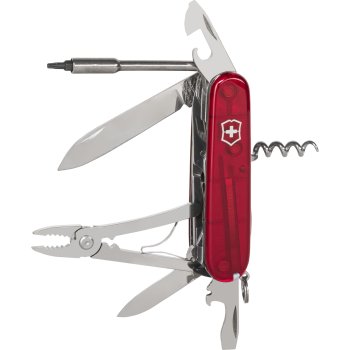 Victorinox Cybertool 34 Ruby kabatas nazis, sarkans caurspīdīgs