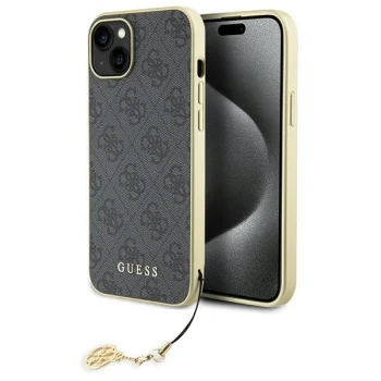 Guess для iPhone 15 Plus чехол 4G Charms Collection, серый