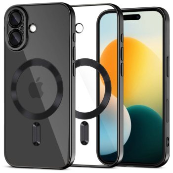 Tech-Protect MagFlex MagSafe vāciņš iPhone 17 - caurspīdīgi melns | Phone Case Cover Clear Black