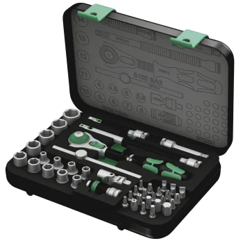 Wera 8100 SA 2 Zyklop Speed Ratchet and Socket Set 1/4" Drive, 42 pcs
