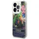 Чехол Guess Flower Liquid Glitter для iPhone 14 Pro, синий