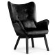 Sofotel Norse Wingback Armchair with Footstool, Black