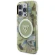 Guess Glitter Flowers Triangle Buttons MagSafe vāciņš iPhone 16 Pro Max, zaļš | Phone Case Cover