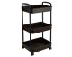 3-Tier Rolling Cart Shelf for Bathroom and Kitchen, Black