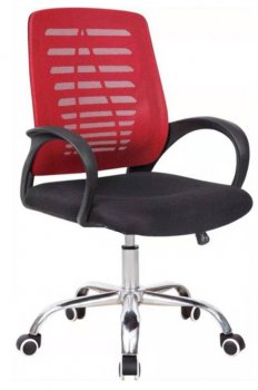 Pagriežams biroja krēsls VANGALOO, sarkans/melns