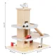 Деревянный гараж-парковка Ecotoys W04B047B с лифтом и машинками
