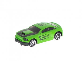 Bērnu Metāla Rotaļu Automašīna, Zaļš Mustang, 7 cm | Kids Metal Toy Car, Green Mustang