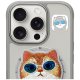 Nimmy iPhone 16 Pro Max Case Glasses Cool Cat MagSafe, Gray