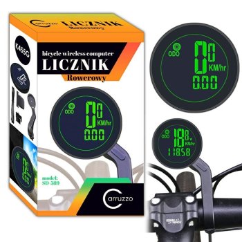 Bezvadu velodators ar apgaismojumu un izvirzītu stiprinājumu