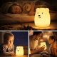 LED silikona nakts lampiņa Lācītis bērniem, balta
