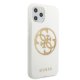 Guess iPhone 11 Pro Max vāciņš Glitter 4G Circle Logo, balts