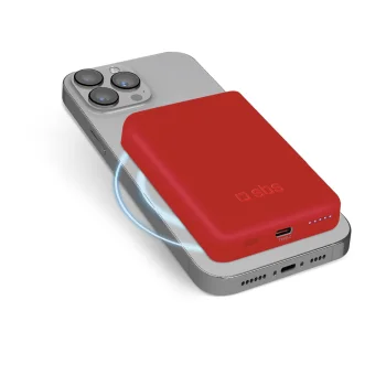 Внешний аккумулятор Sbs 5000 mAh с поддержкой MagSafe, красный