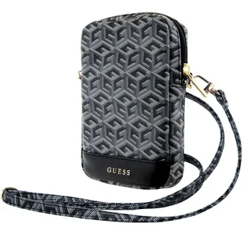 Сумка для телефона Guess Zip GCube Bottom Stripe, черная