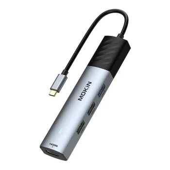 HUB 5in1 MOKiN USB-C PD 3.0 100W (sudraba) | (silver)
