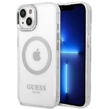 Guess Metal Outline MagSafe vāciņš iPhone 14 6.1" Silver