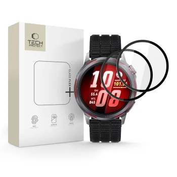 Tech-Protect Glass Flex+ hibrīda aizsargstikls Huawei Watch GT Runner 2, 2 gab., melns