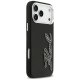 Karl Lagerfeld FW vāciņš ar graudainu tekstūru un firmas logotipu iPhone 17 Pro Max — melns | Phone Case Cover
