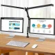 Adjustable LED Desk Lamp 24W with Clamp and Swing Arm, Black