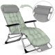 Sofotel ChillWell Folding Garden Lounger with Cushion, Light Green