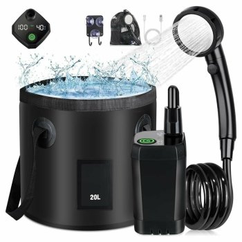 Portable Camping Shower with Rechargeable Battery