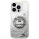 Karl Lagerfeld Liquid Glitter RSG vāciņš iPhone 14 Pro, sudraba