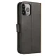 Maciņa korpuss ar statīvu iPhone 15 Pro Max Magnet Case - melns | Wallet with Stand for Black
