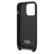 Karl Lagerfeld iPhone 14 Pro vāciņš ar siksniņu Monogram Plaque Logo Melns