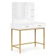 Makeup Vanity with 3-Color LED Lights and Mirror ModernHome, White
