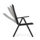 MultiGarden Set of 4 Folding Reclining Garden Chairs, Steel Frame, Black