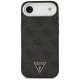 Guess iPhone 17 Air vāciņš 4G PU Leather Case with Triangle Logo, melns