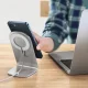 CHOETECH magnētiskais bezvadu lādētājs ar statīvu, 15W, balts / sudraba