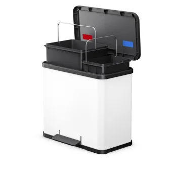 Мусорное ведро с педалью Hailo Öko duo Plus L 26л, матовый белый