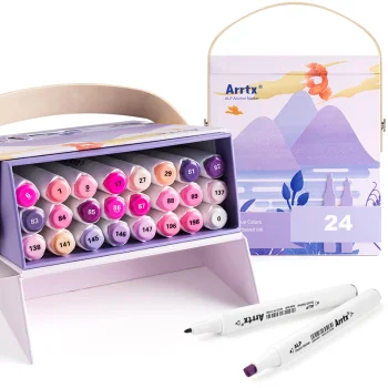 Divpusējie marķieri Arrtx Alp, 24 toņi, violetie toņi