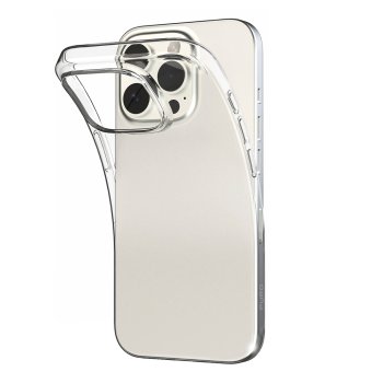 Puro 03 Nude silikona maciņš iPhone 16 Pro Max – caurspīdīgs | Silicone Phone Case Cover - Transparent