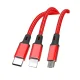 Кабель 3в1 XO NB173 USB - Lightning + USB-C + microUSB 1.2 м 2.4A, красный
